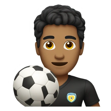 Man with tan skin black hair playing soccer sticker