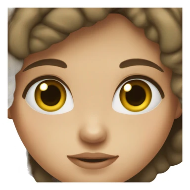 Girl with brown hair and gren eyes sticker