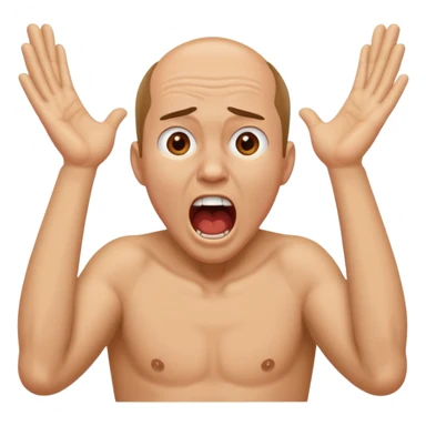 Guy with both hands on his neck and he is screaming sticker