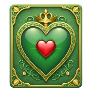 GREEN VALENTINES TAROT CARD DECK WITH HEART ON IT sticker
