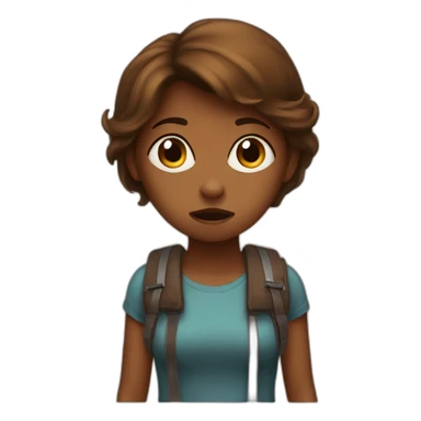 scared girl brown sticker