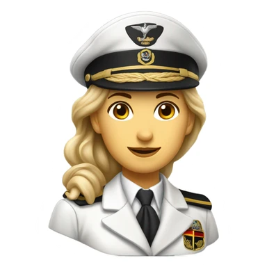German Ship Captain Woman white Uniform  sticker