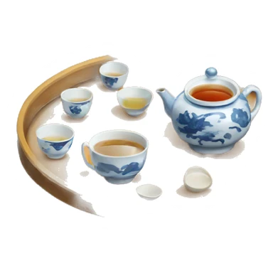 chinese tray with tea sticker