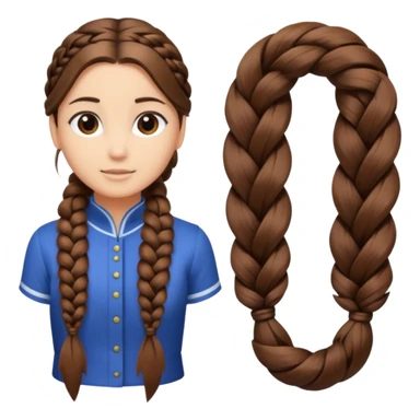 just hair braided hair tail sticker