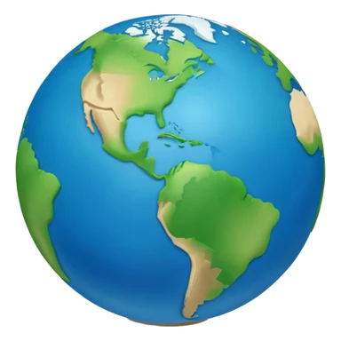 Minimalist Earth globe with landmasses shaped like 812 and also with "812" text written across the globe, iOS emoji style sticker