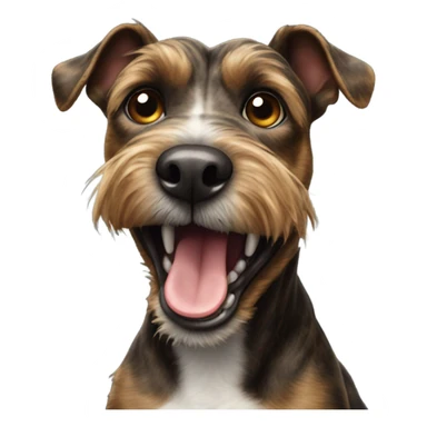 Brindle American terrier smiling sticker
