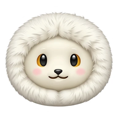 white round pillow made out of fur sticker