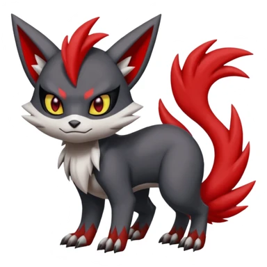 Zangoose-Meloetta-Litten-Guilmon-Darkrai-Pokémon-Fakémon-fusion-hybrid-creature with big claws sticker