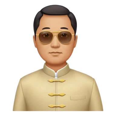 Middle aged Kim Jung Il wearing mao suit and large sunglasses sticker