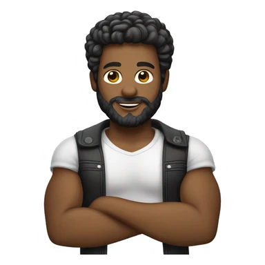 boneco moreno de cabelo preto cacheado e de corpo inteiro sticker