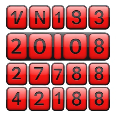 Black-red numbers in squares sticker