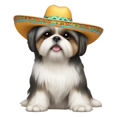 Shih Tzu wearing sombrero sticker