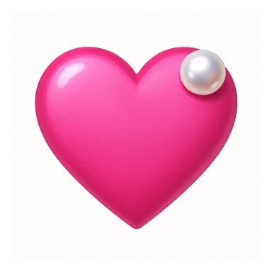 Create a pink heart with a pearl accent in the style of emoji style. The heart should be pink and have a pearl accent, capturing the essence of emoji aesthetics. sticker
