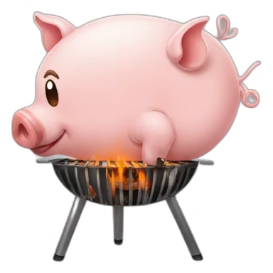 Whole pig getting barbecued sticker