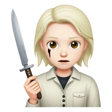 Unhinged holding a knife sticker