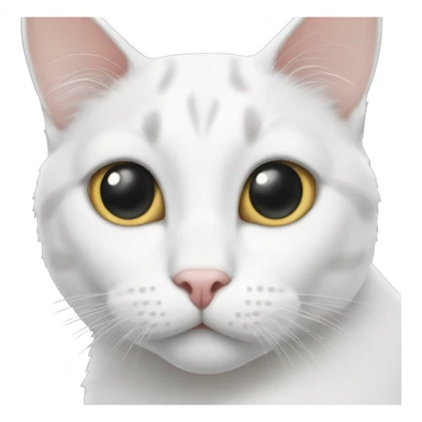 White cat with gray spot on ear  sticker
