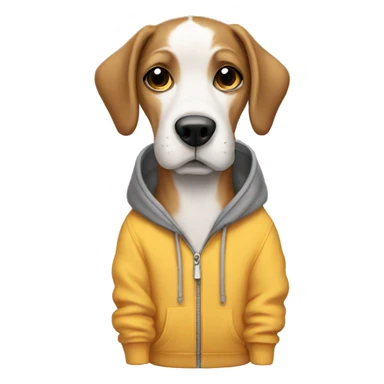 Dog wearing sweatshirt sticker