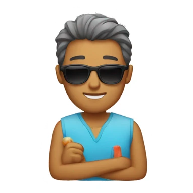 Man wearing sunglasses in the summer sticker