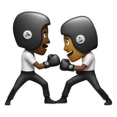 Two Vinyl records boxing each other sticker