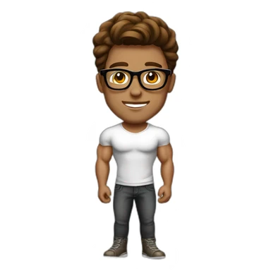 guy fashion bodybuilder glasses, developper brown hair macbook sticker