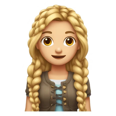 Girl with long hair in a braid going down to her waist sticker