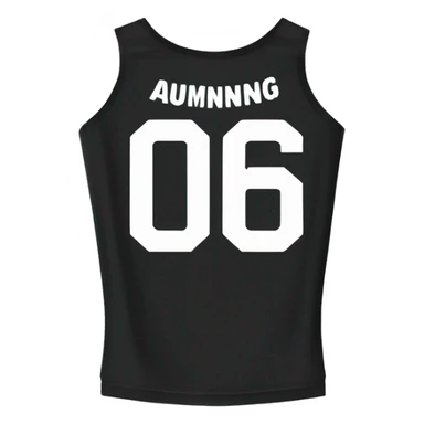 black running jersey with text 06AMRUNNING in midle sticker
