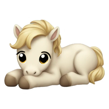 Baby horse laying down sticker