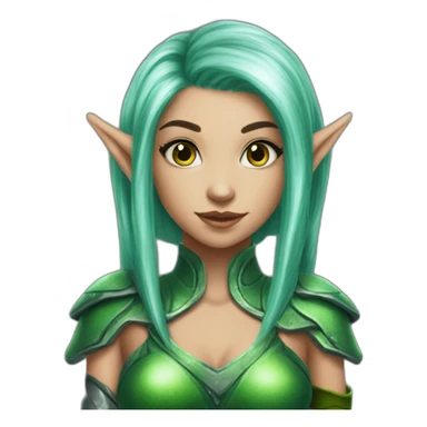 metalic-hair-shy-green-tattoo-elf-girl sticker