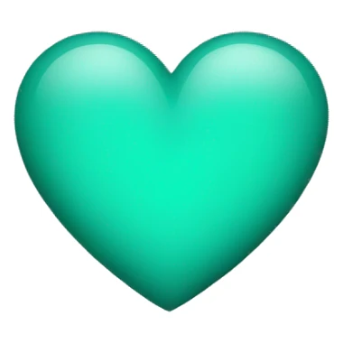 Teal green heart  sticker