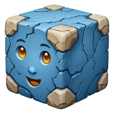 american-blue-intricate-stone-age-rocky-crusted-cube-shaped sticker