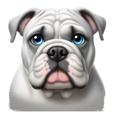 Grey english bulldog with blue eyes sticker