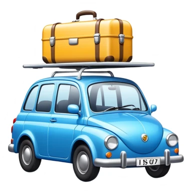 Road trip car with roof luggage rack sticker