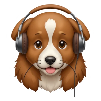 Dog wearing headphones  sticker