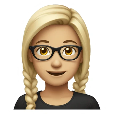 smiling girl in black shirt glasses sticker
