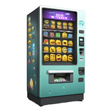 sci-fi concept vending machine, damaged, sentient sticker