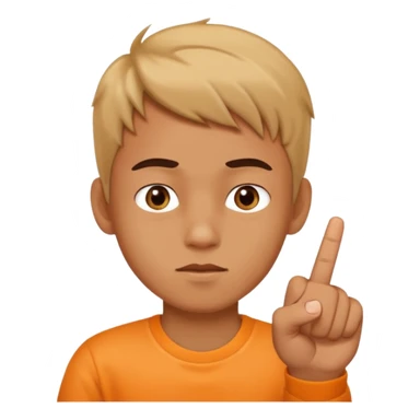 Ein Junge der Mittelfinger zeigt sticker