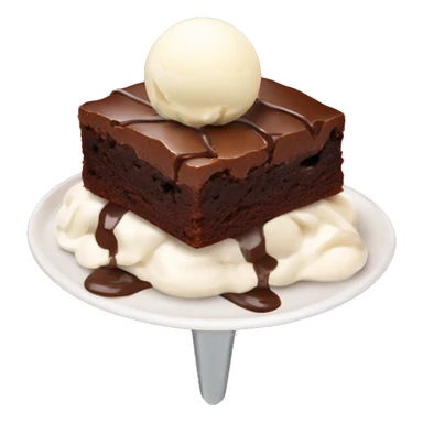 Brownie with vanilla icecream on top sticker