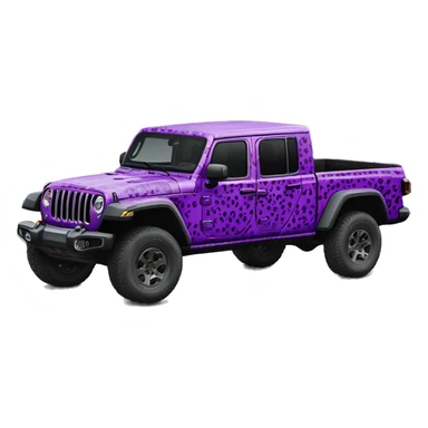 Realistic purple leopard print pattern Jeep Gladiator truck. sticker