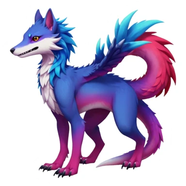 Exotic colorful badass elegant wild beautiful natural cute badass epic anthro modern furry sergal-vernid-creature, full body, colors-gradient pretty hair, aesthetic, art by LiLaiRa, art by art by Falvie sticker