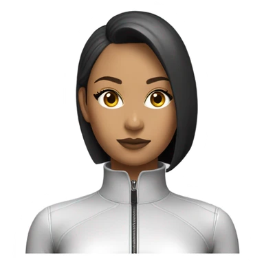 female latex jacket front view sticker