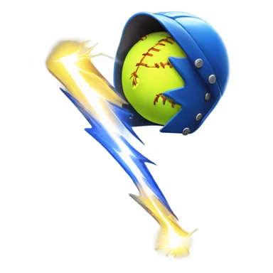 Softball lightning sticker