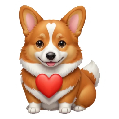 A corgi with a heart next to him sticker