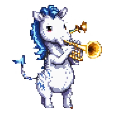 zebra playing trumpet sticker