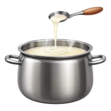 stainless steel pot with boiling water and glutonous rice flour balls sticker