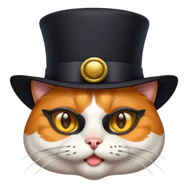 A CAT WEARINGA PLAGUE MASK AND A TOP HAT sticker