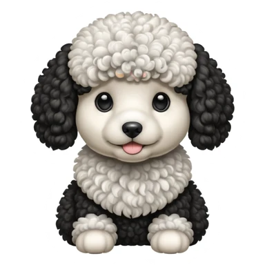 Black and white parti poodle sticker