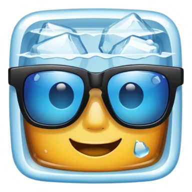 sunglasses inside ice cube sticker