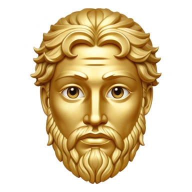 greek god face gold sticker