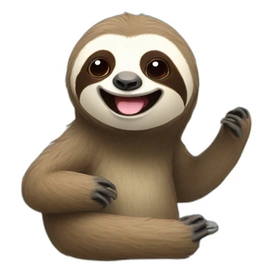 Happy sloth with thum sticker