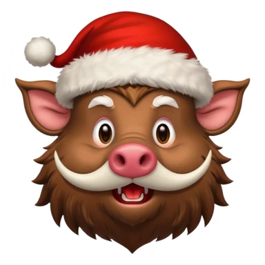 Santa Claus as a wild boar sticker
